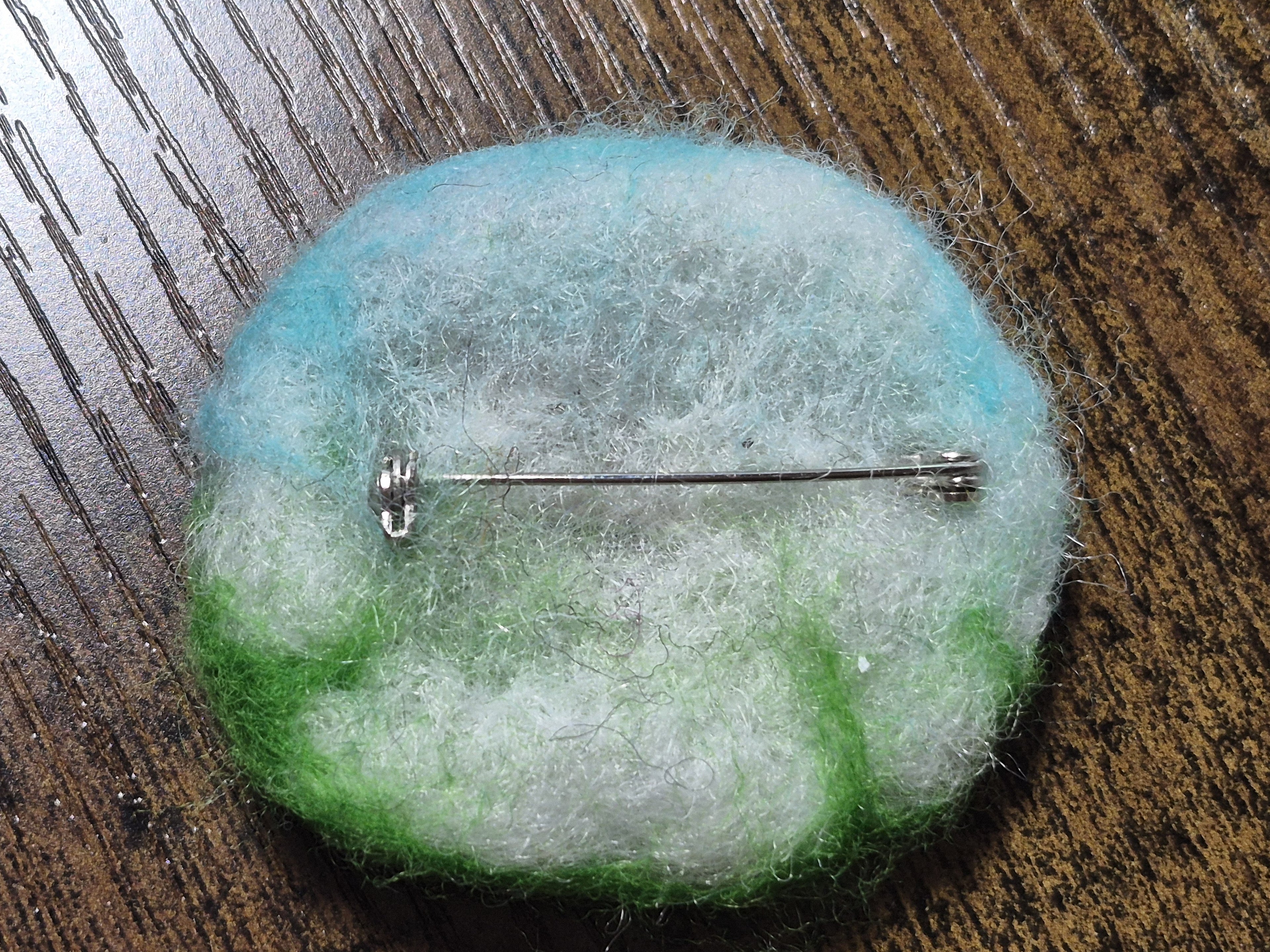 Countryside scene with Sheep felted badge - 1 of 1