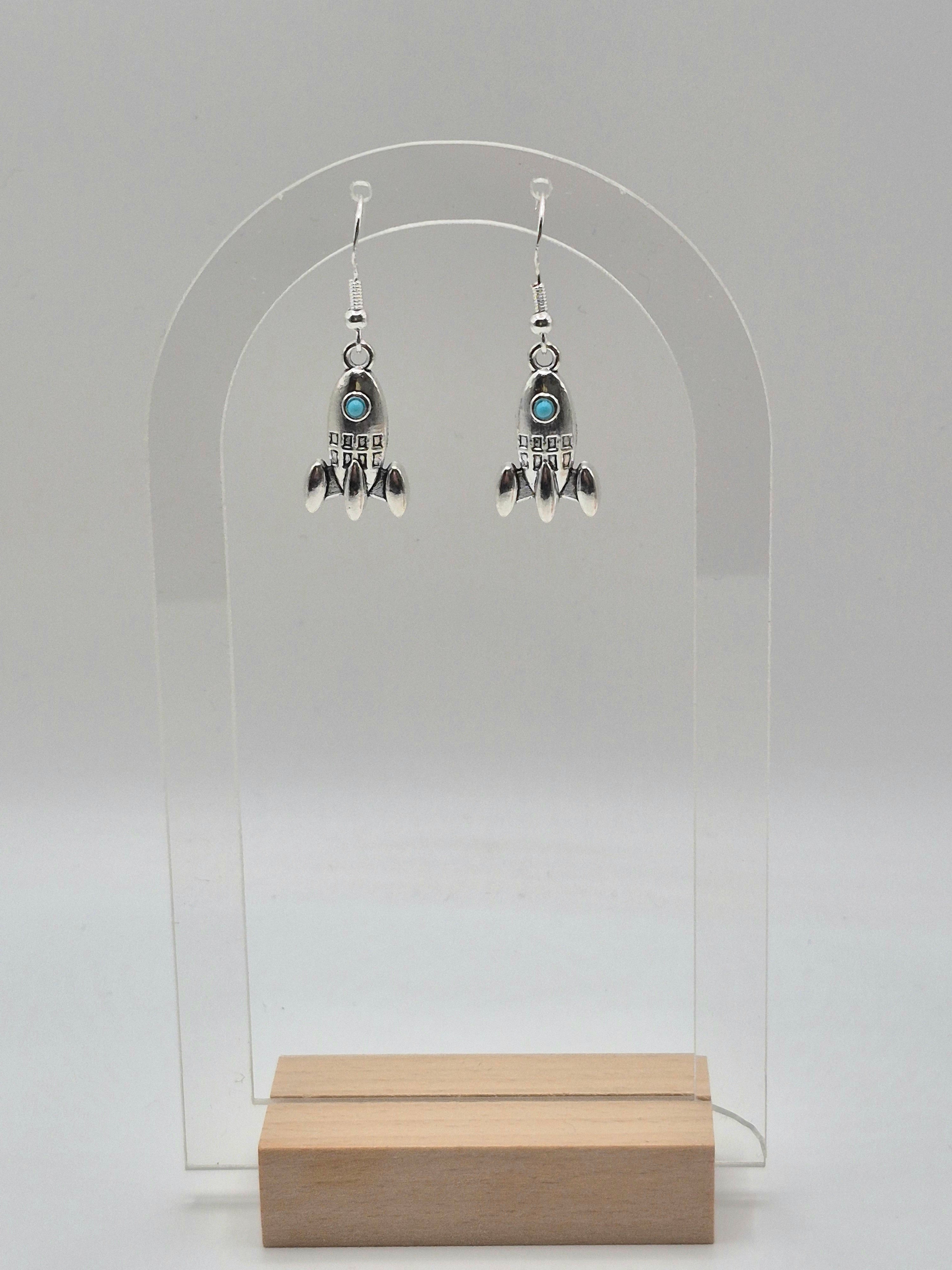 Spaceship Rocket Earrings