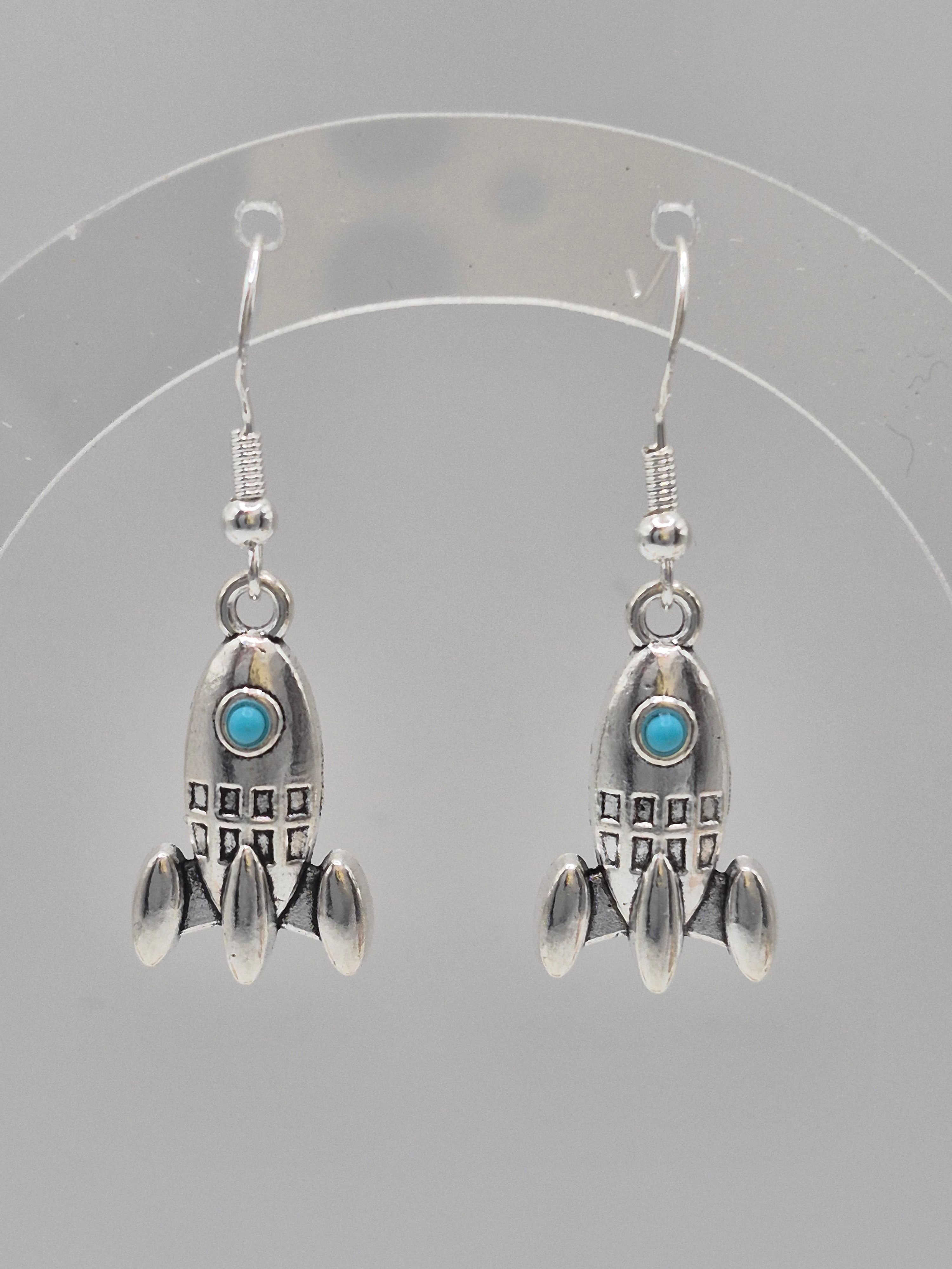 Spaceship Rocket Earrings