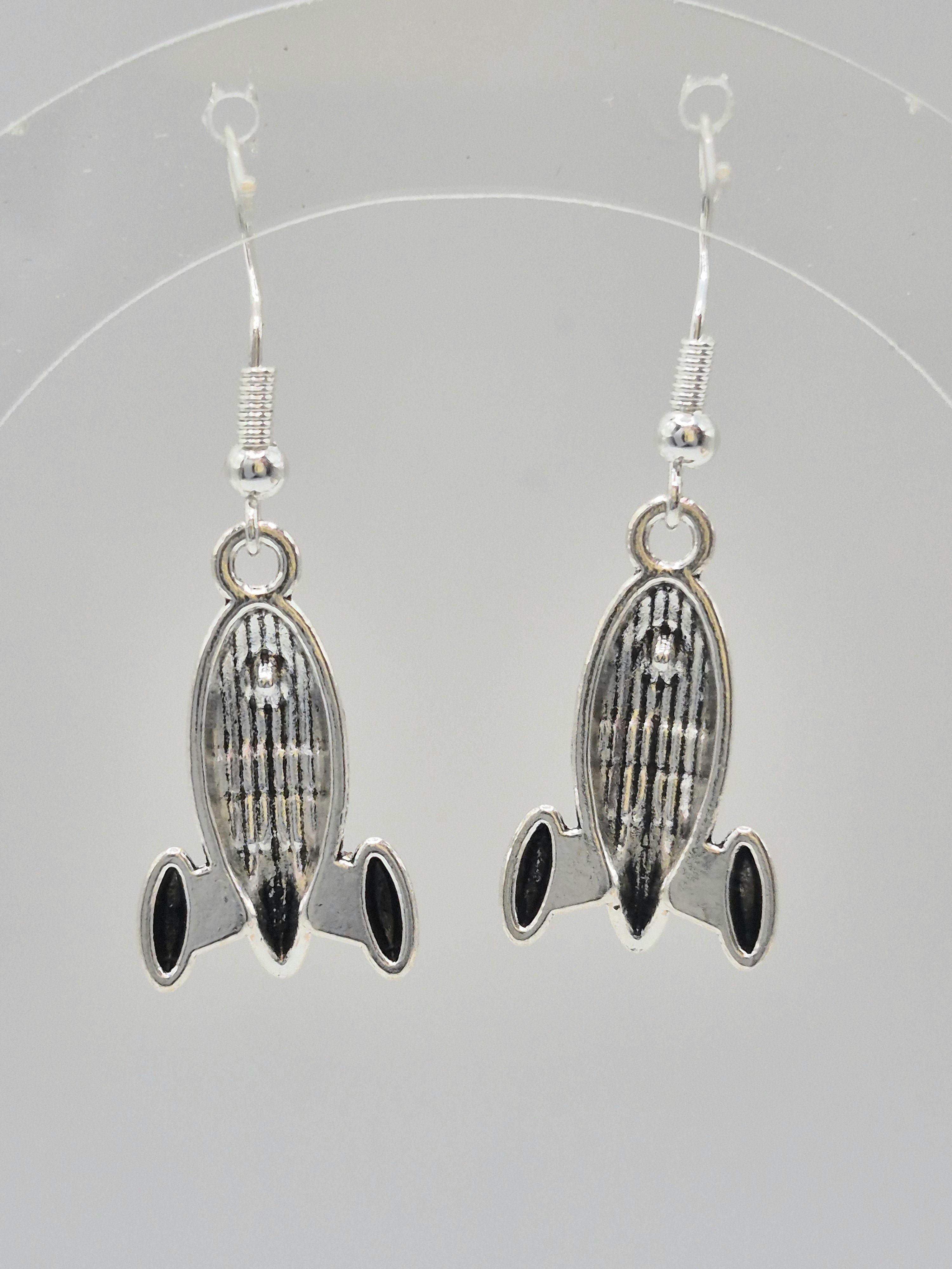 Spaceship Rocket Earrings