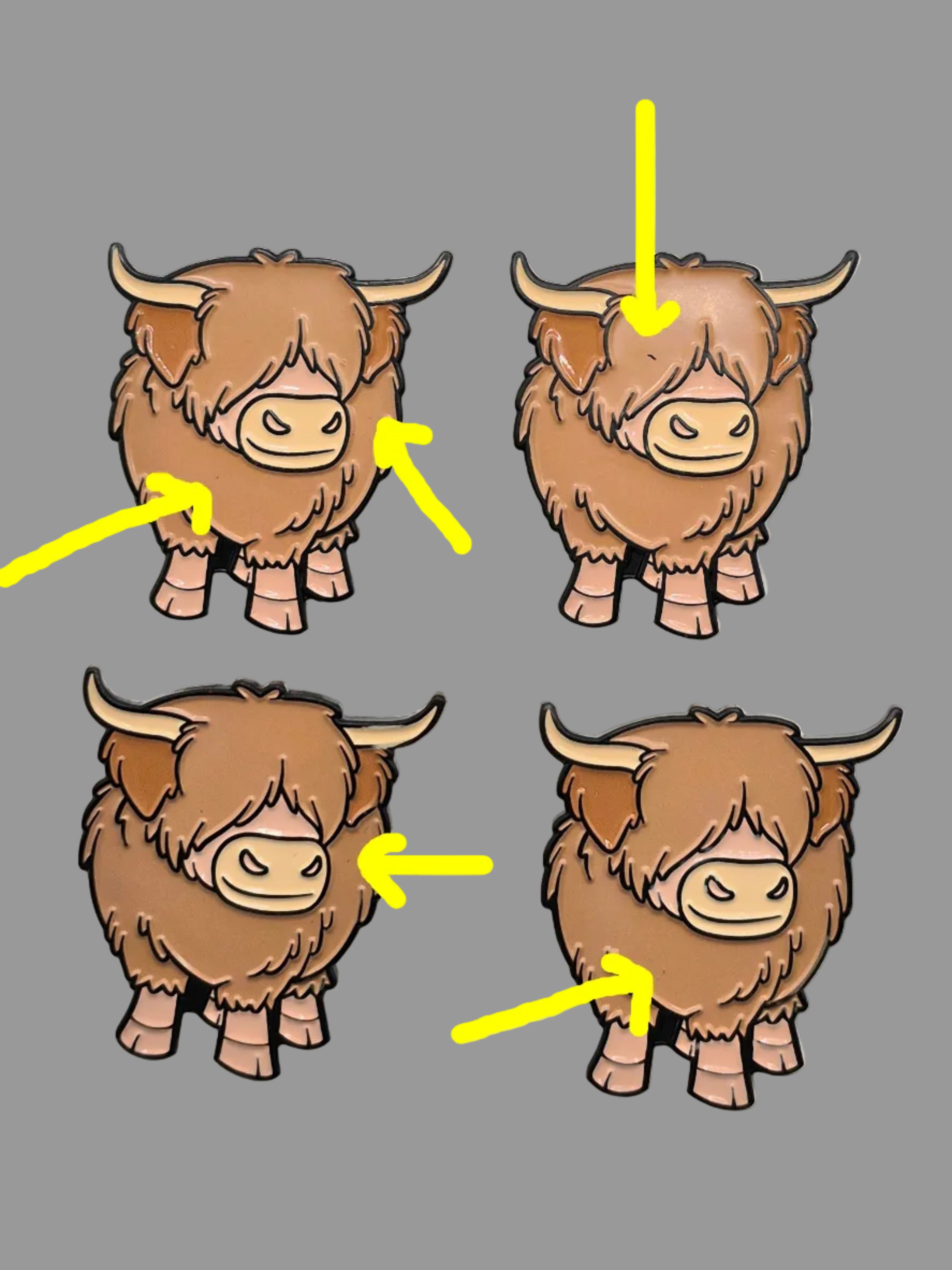 Benji - Highland Cow Pin B-GRADE