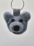 Moody Bear Needle-Felted Bag Charm