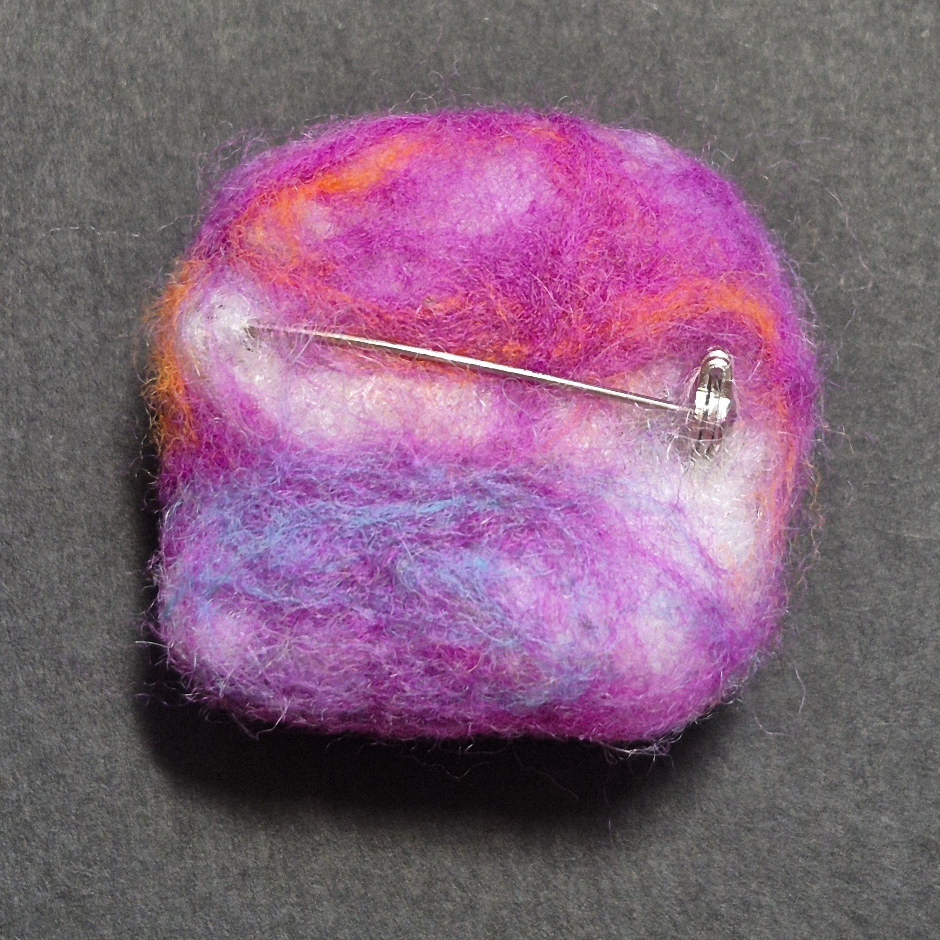 Grumpy Frog felted brooch