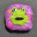 Grumpy Frog felted brooch